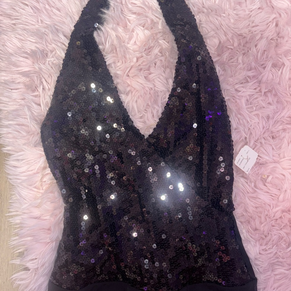 Y2k sequin halter top